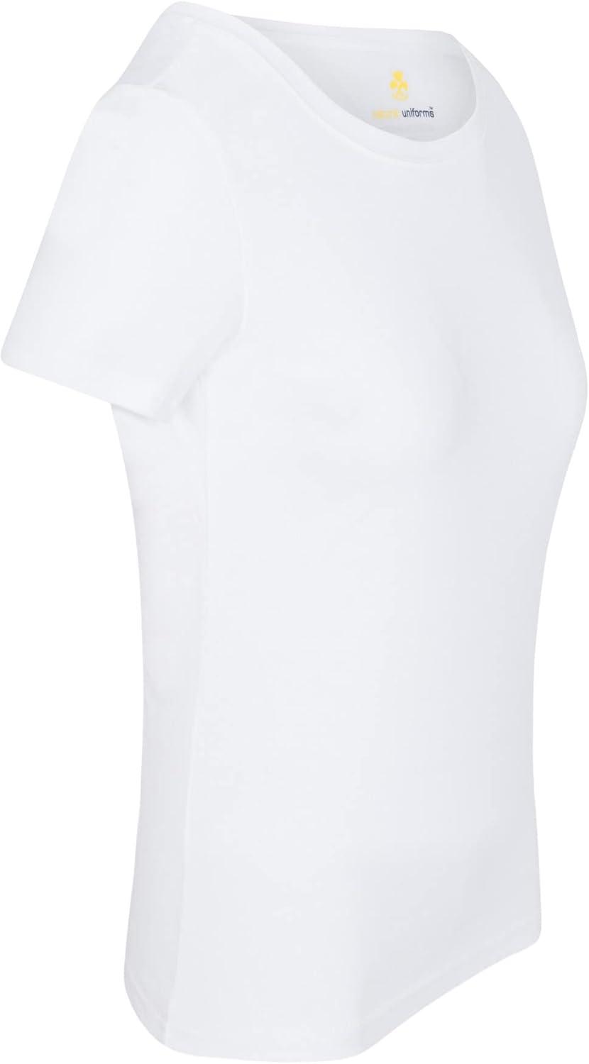 imageNatural Uniforms Womens Short Sleeve RoundNeck TShirt Under ScrubWhite