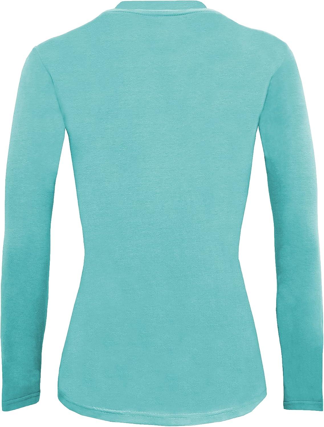 imageNatural Uniforms Womens Under Scrub Tee Crew Neck Long Sleeve TShirt Pack of 2 Multi Pack of 2Aqua