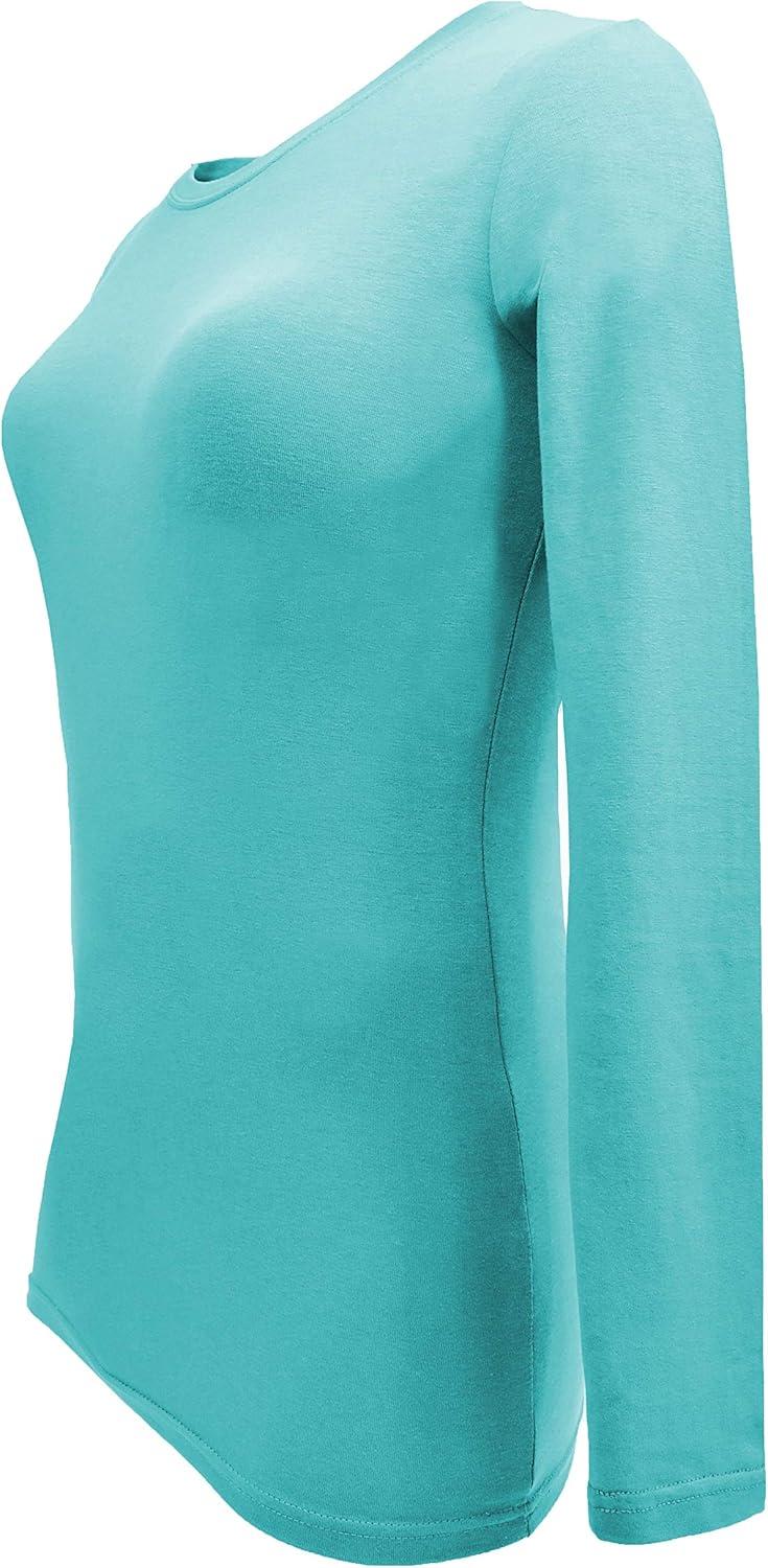 imageNatural Uniforms Womens Under Scrub Tee Crew Neck Long Sleeve TShirt Pack of 2 Multi Pack of 2Aqua