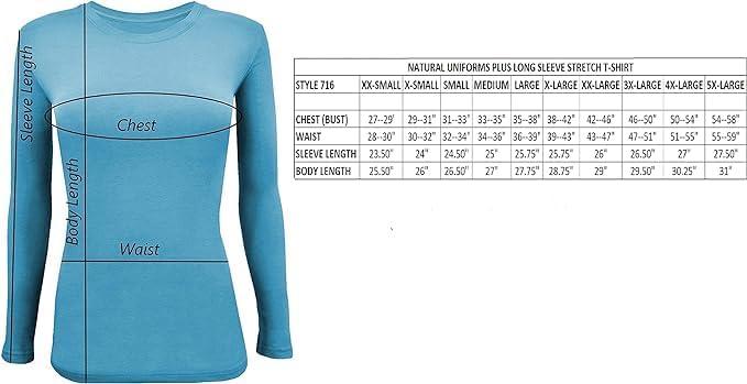 imageNatural Uniforms Womens Under Scrub Tee Crew Neck Long Sleeve TShirt Pack of 2 Multi Pack of 2Aqua
