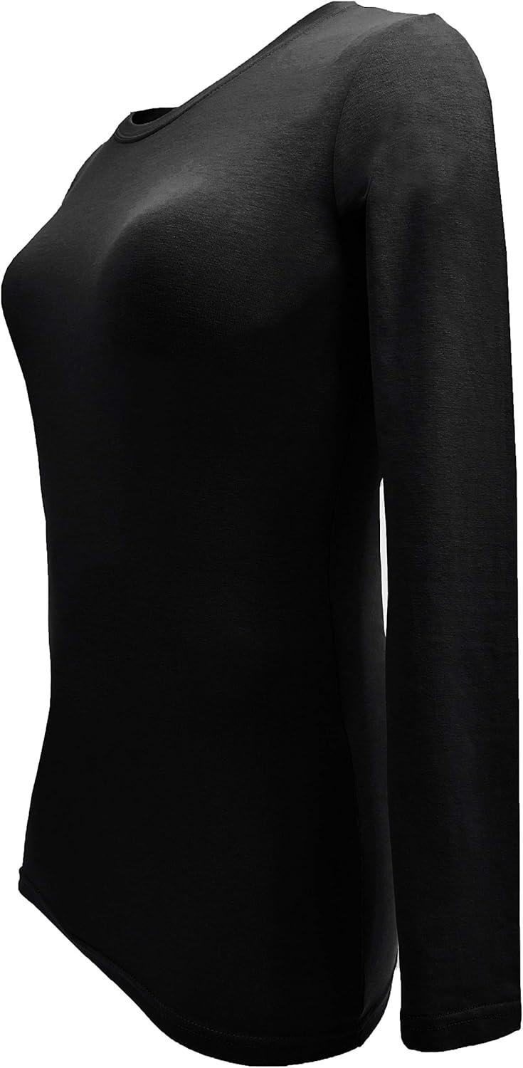 imageNatural Uniforms Womens Under Scrub Tee Crew Neck Long Sleeve TShirt Pack of 2 Multi Pack of 2Black