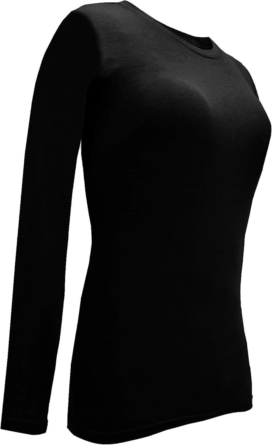 imageNatural Uniforms Womens Under Scrub Tee Crew Neck Long Sleeve TShirt Pack of 2 Multi Pack of 2Black
