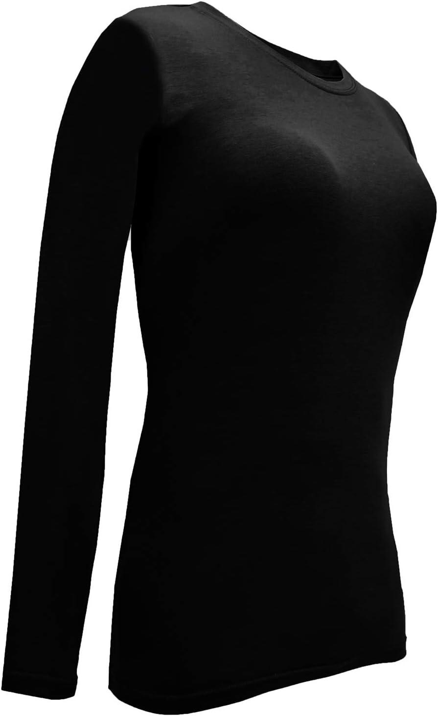 imageNatural Uniforms Womens Under Scrub Tee Crew Neck Long Sleeve TShirt Pack of 2 Multi Pack of 2BlackWhite