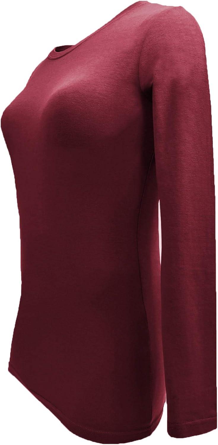 imageNatural Uniforms Womens Under Scrub Tee Crew Neck Long Sleeve TShirt Pack of 2 Multi Pack of 2Burgundy