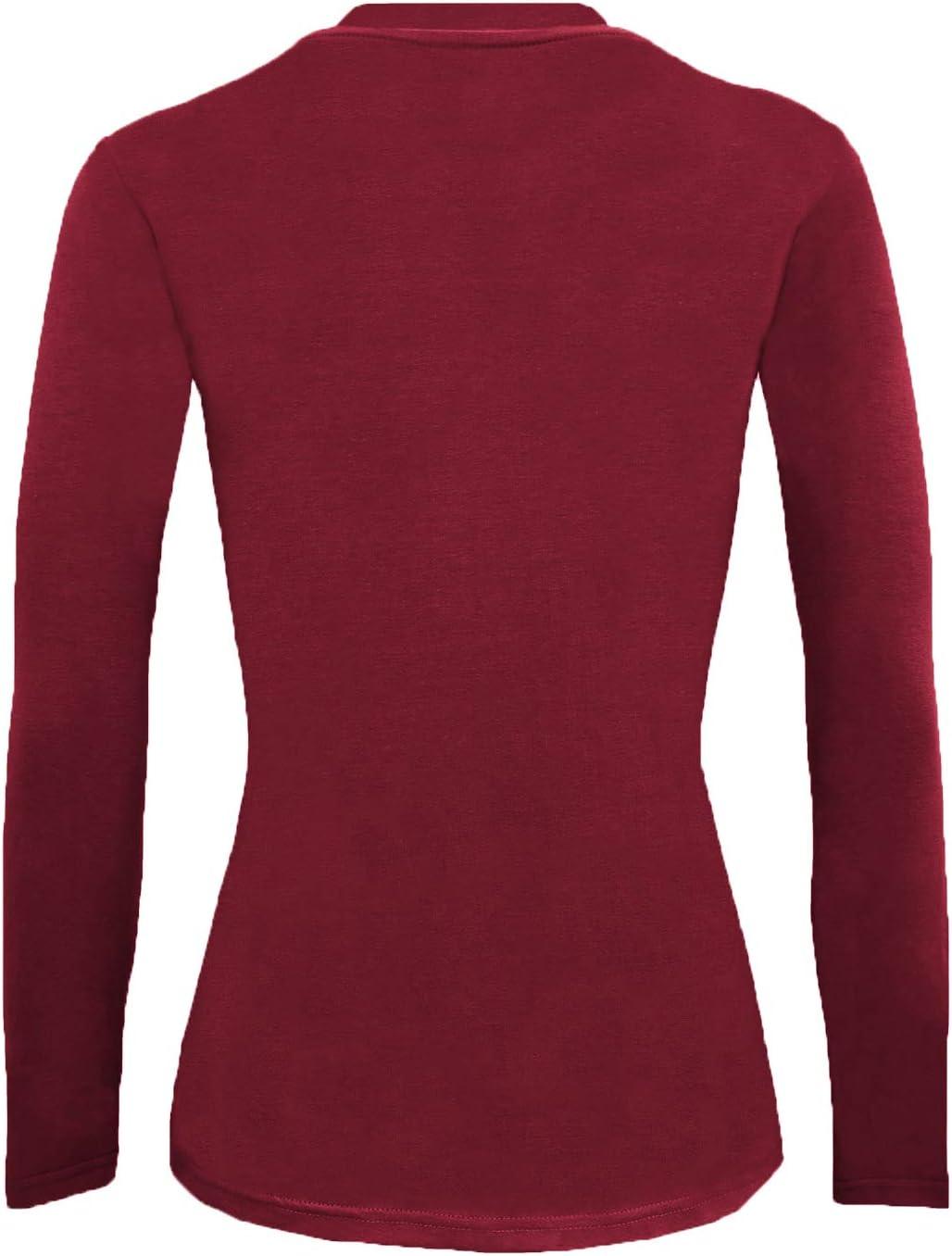 imageNatural Uniforms Womens Under Scrub Tee Crew Neck Long Sleeve TShirt Pack of 2 Multi Pack of 2Burgundy