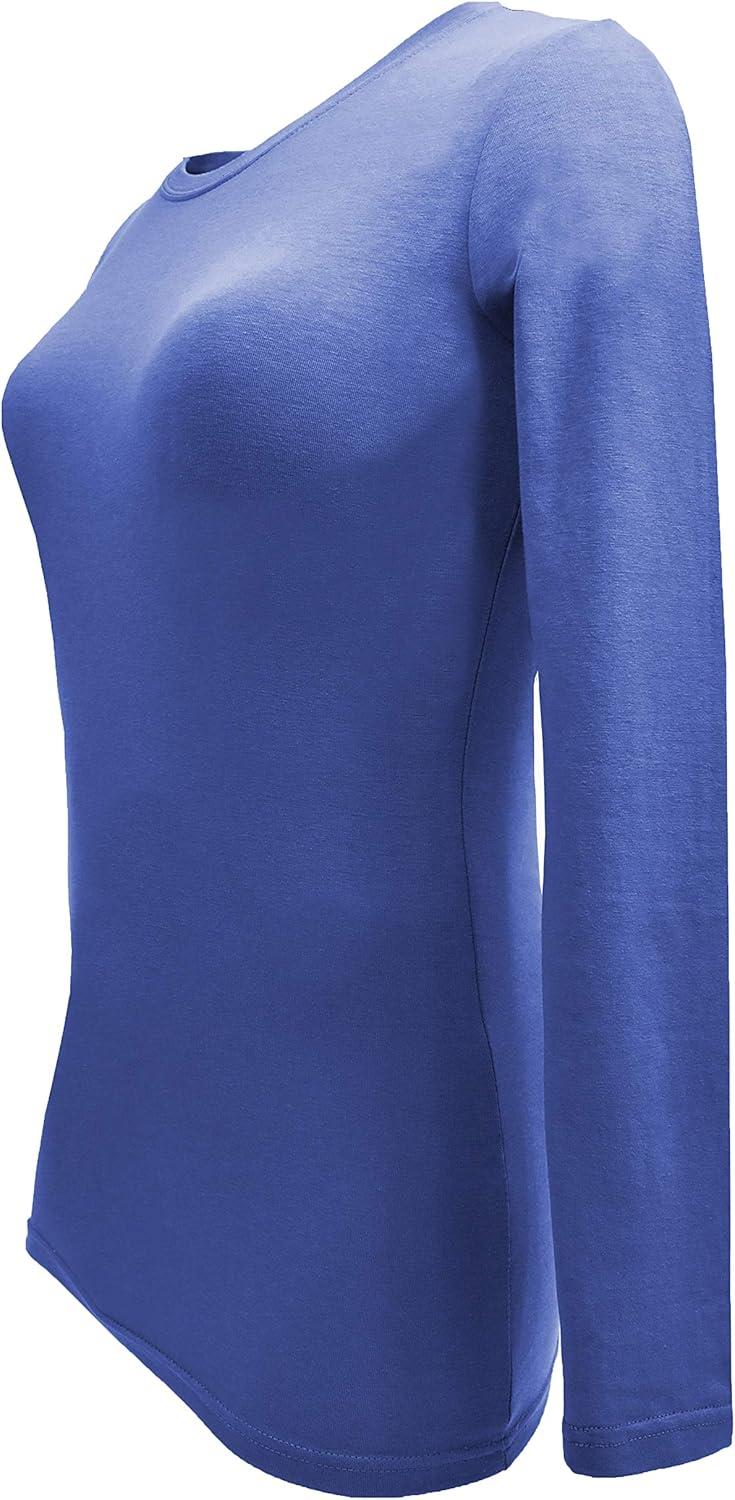 imageNatural Uniforms Womens Under Scrub Tee Crew Neck Long Sleeve TShirt Pack of 2 Multi Pack of 2Ceil Blue
