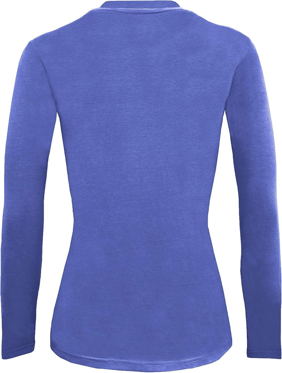 imageNatural Uniforms Womens Under Scrub Tee Crew Neck Long Sleeve TShirt Pack of 2 Multi Pack of 2Ceil Blue
