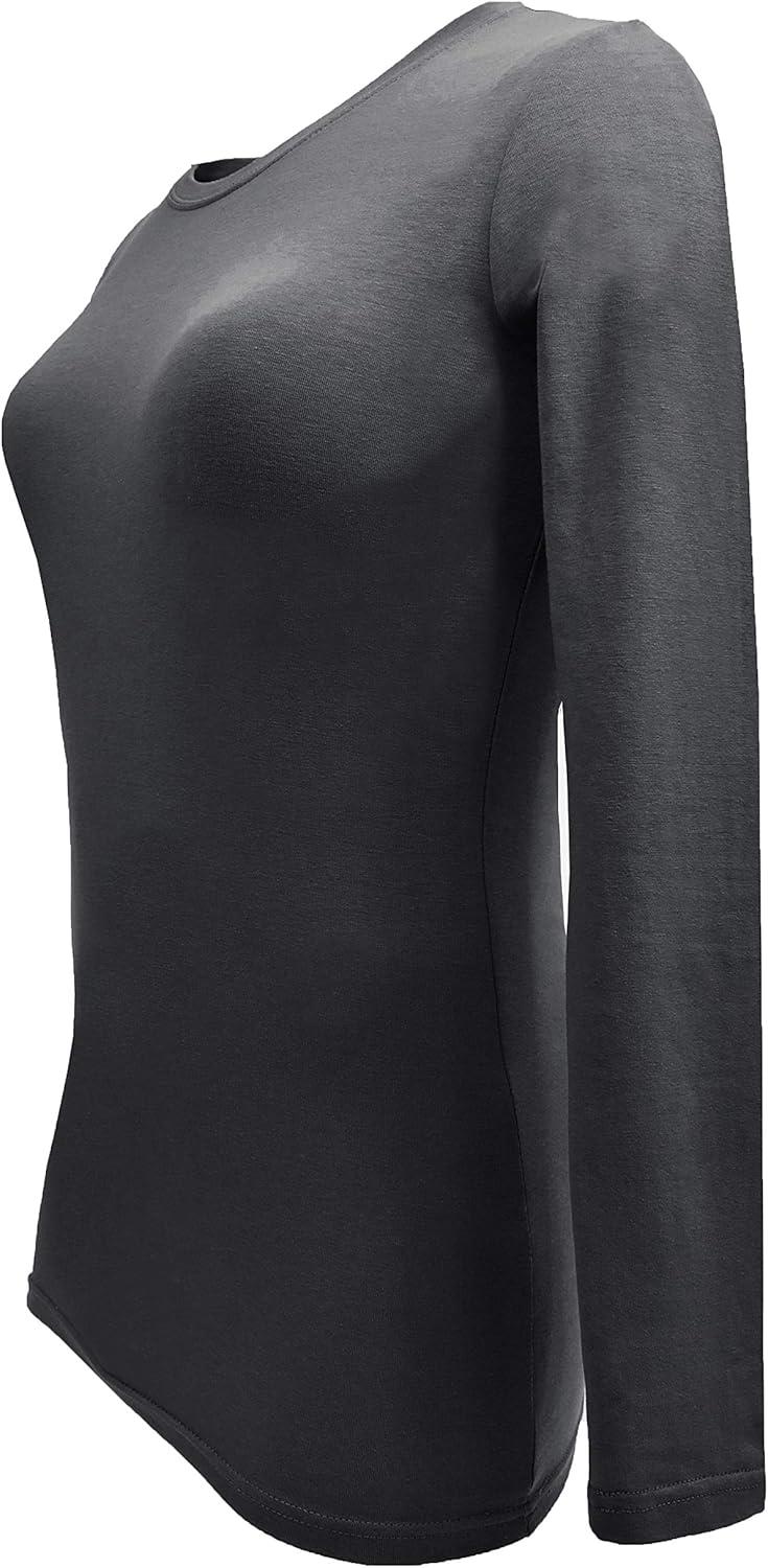 imageNatural Uniforms Womens Under Scrub Tee Crew Neck Long Sleeve TShirt Pack of 2 Multi Pack of 2Charcoal