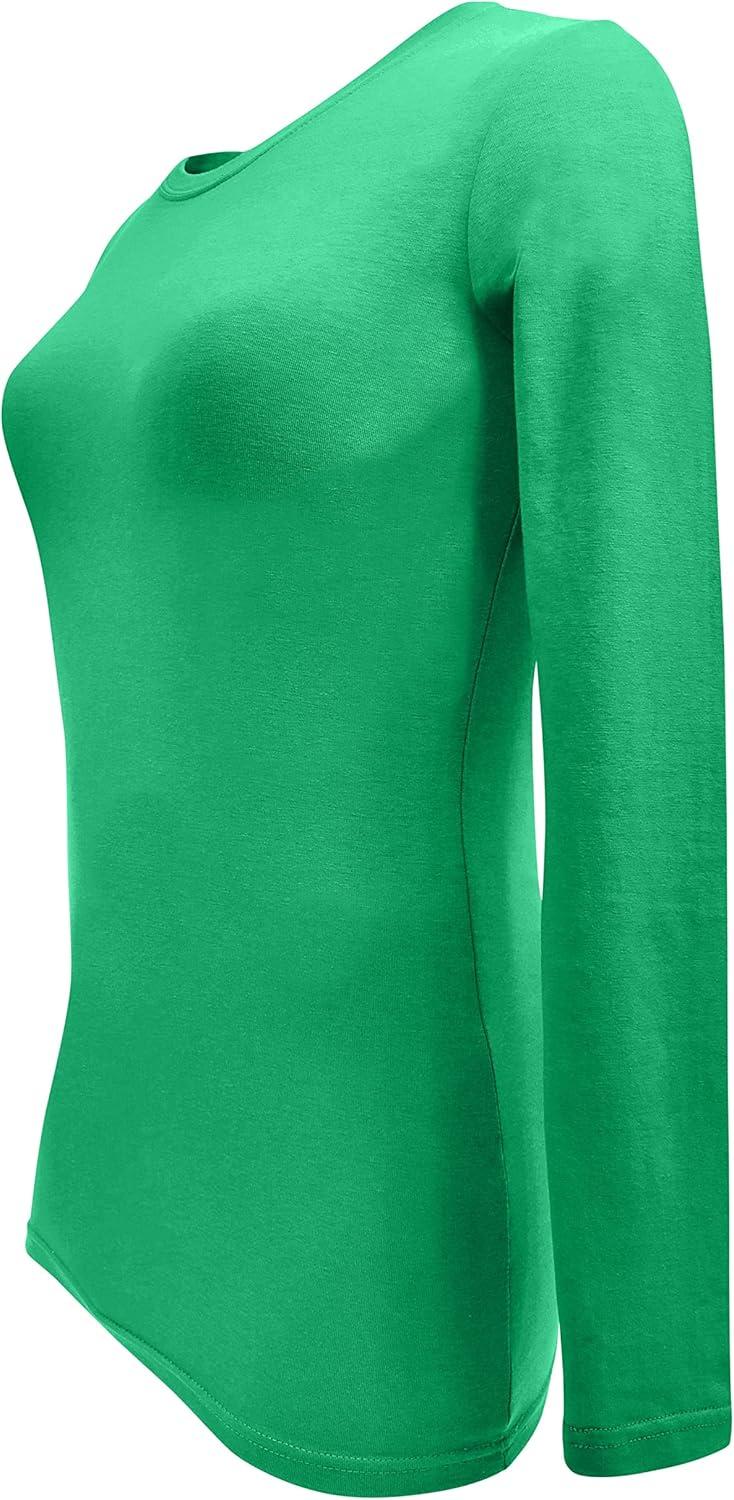 imageNatural Uniforms Womens Under Scrub Tee Crew Neck Long Sleeve TShirt Pack of 2 Multi Pack of 2Green