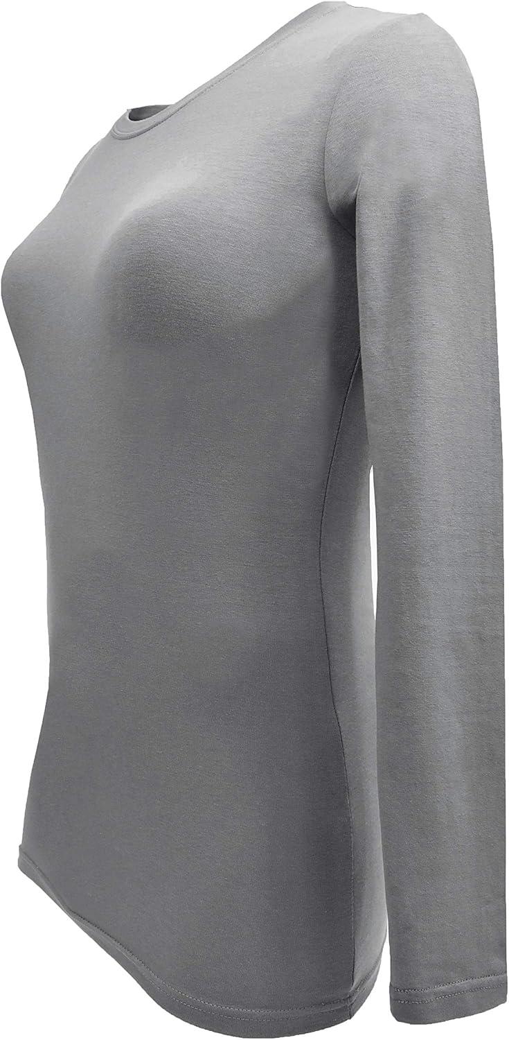 imageNatural Uniforms Womens Under Scrub Tee Crew Neck Long Sleeve TShirt Pack of 2 Multi Pack of 2Grey
