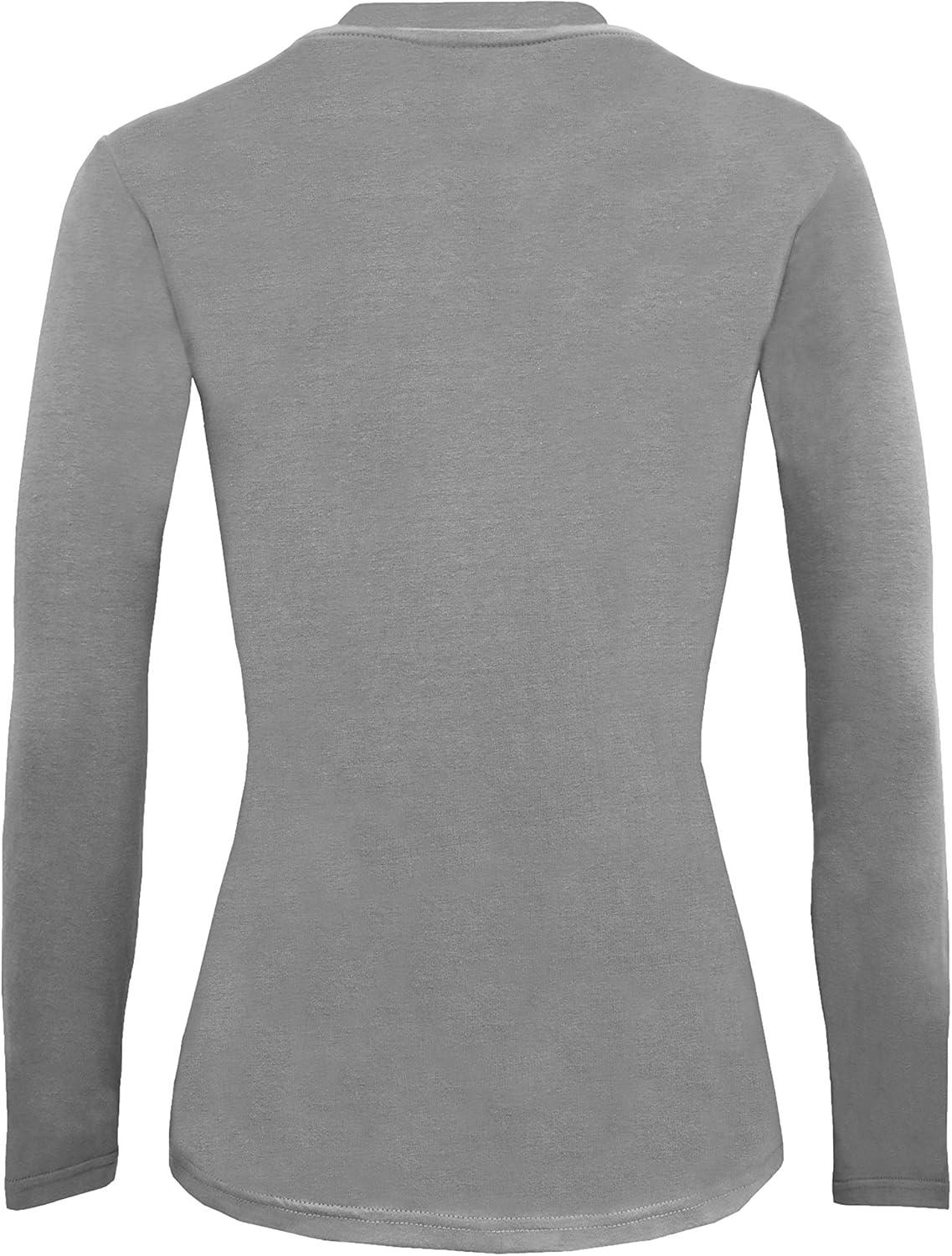 imageNatural Uniforms Womens Under Scrub Tee Crew Neck Long Sleeve TShirt Pack of 2 Multi Pack of 2Grey