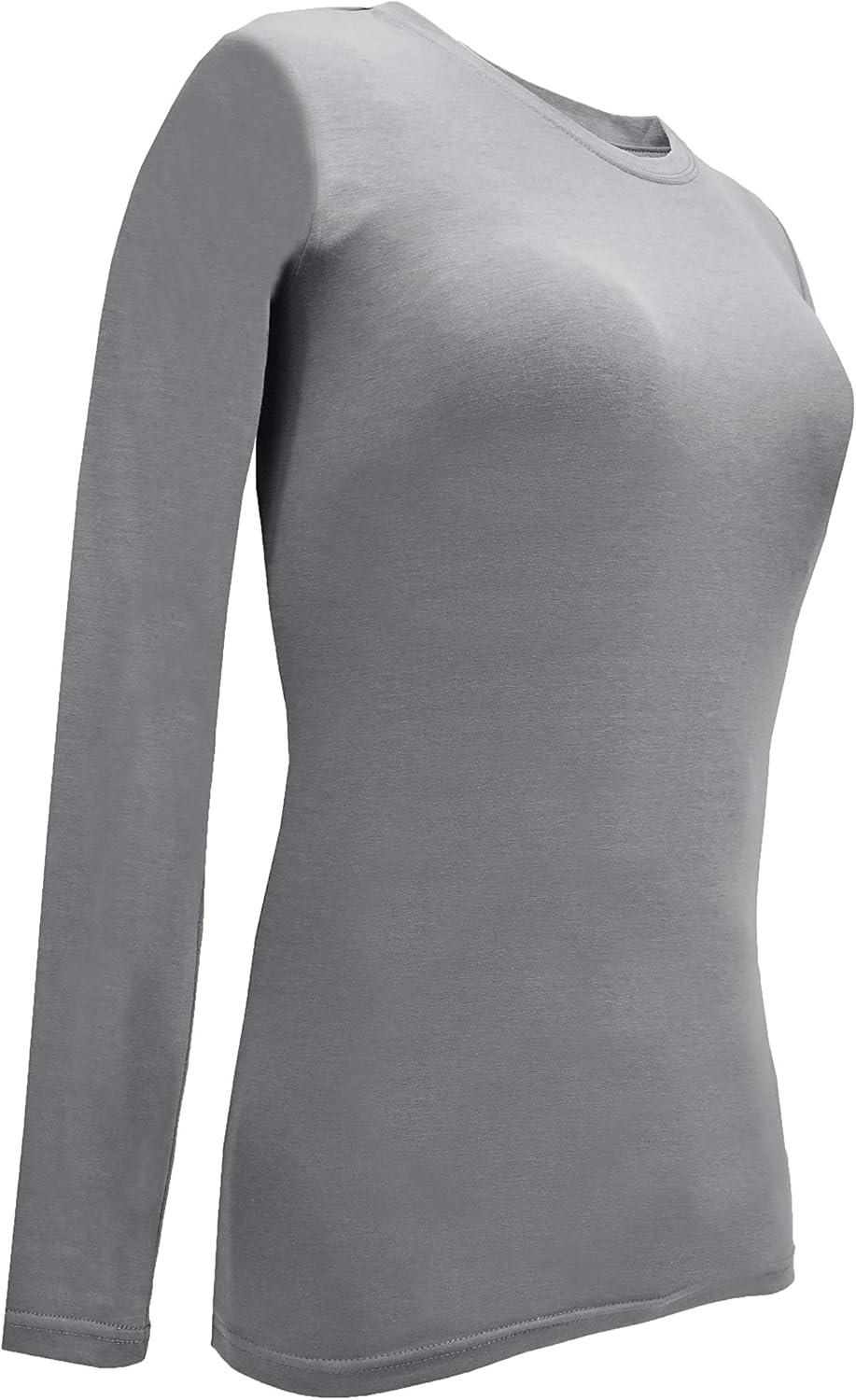 imageNatural Uniforms Womens Under Scrub Tee Crew Neck Long Sleeve TShirt Pack of 2 Multi Pack of 2Grey