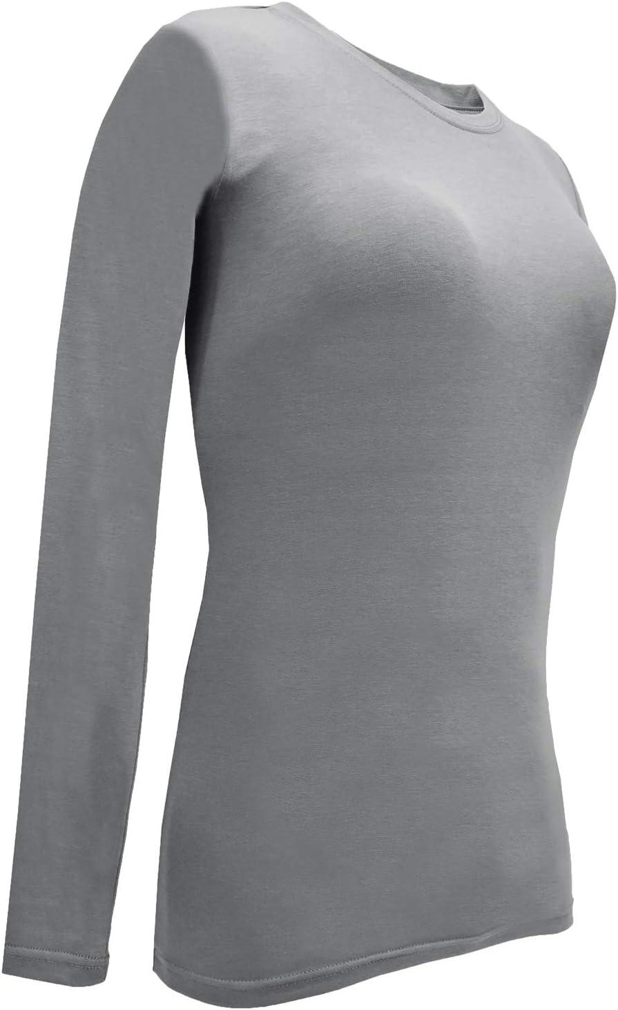 imageNatural Uniforms Womens Under Scrub Tee Crew Neck Long Sleeve TShirt Pack of 2 Multi Pack of 2GreyCharcoal