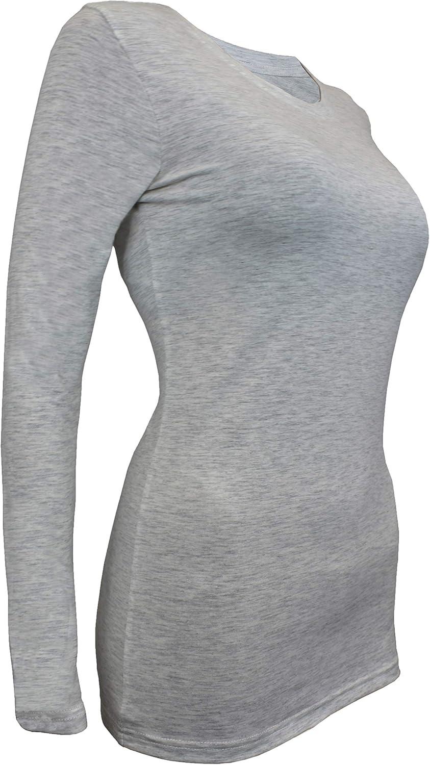 imageNatural Uniforms Womens Under Scrub Tee Crew Neck Long Sleeve TShirt Pack of 2 Multi Pack of 2Heather Charcoal Heather Grey