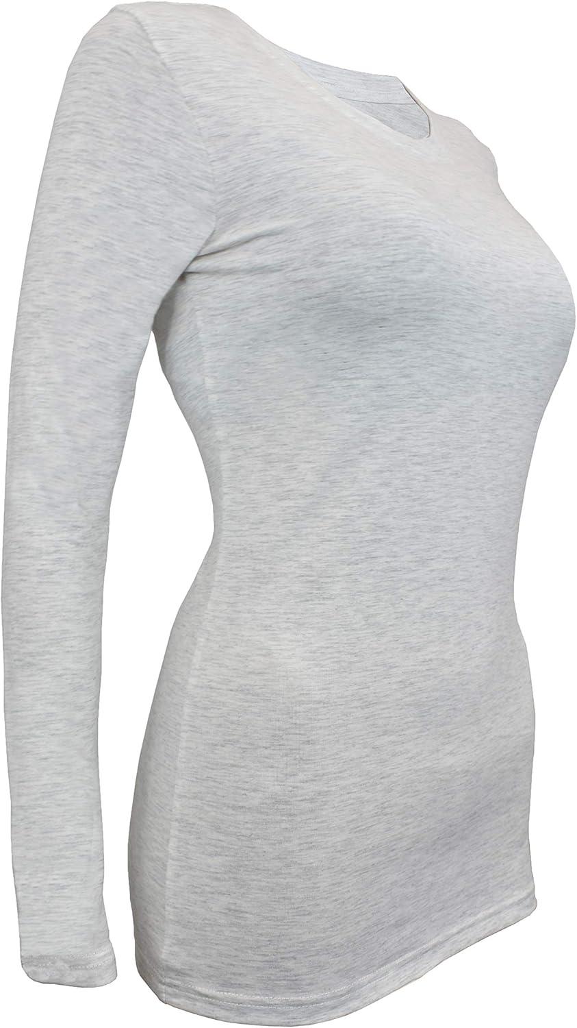 imageNatural Uniforms Womens Under Scrub Tee Crew Neck Long Sleeve TShirt Pack of 2 Multi Pack of 2Heather GreyGrey