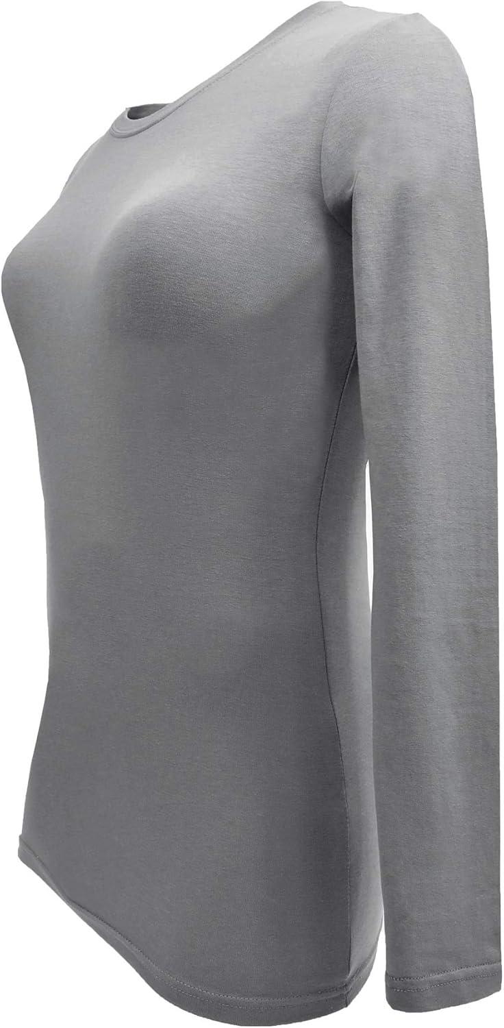 imageNatural Uniforms Womens Under Scrub Tee Crew Neck Long Sleeve TShirt Pack of 2 Multi Pack of 2Heather GreyGrey