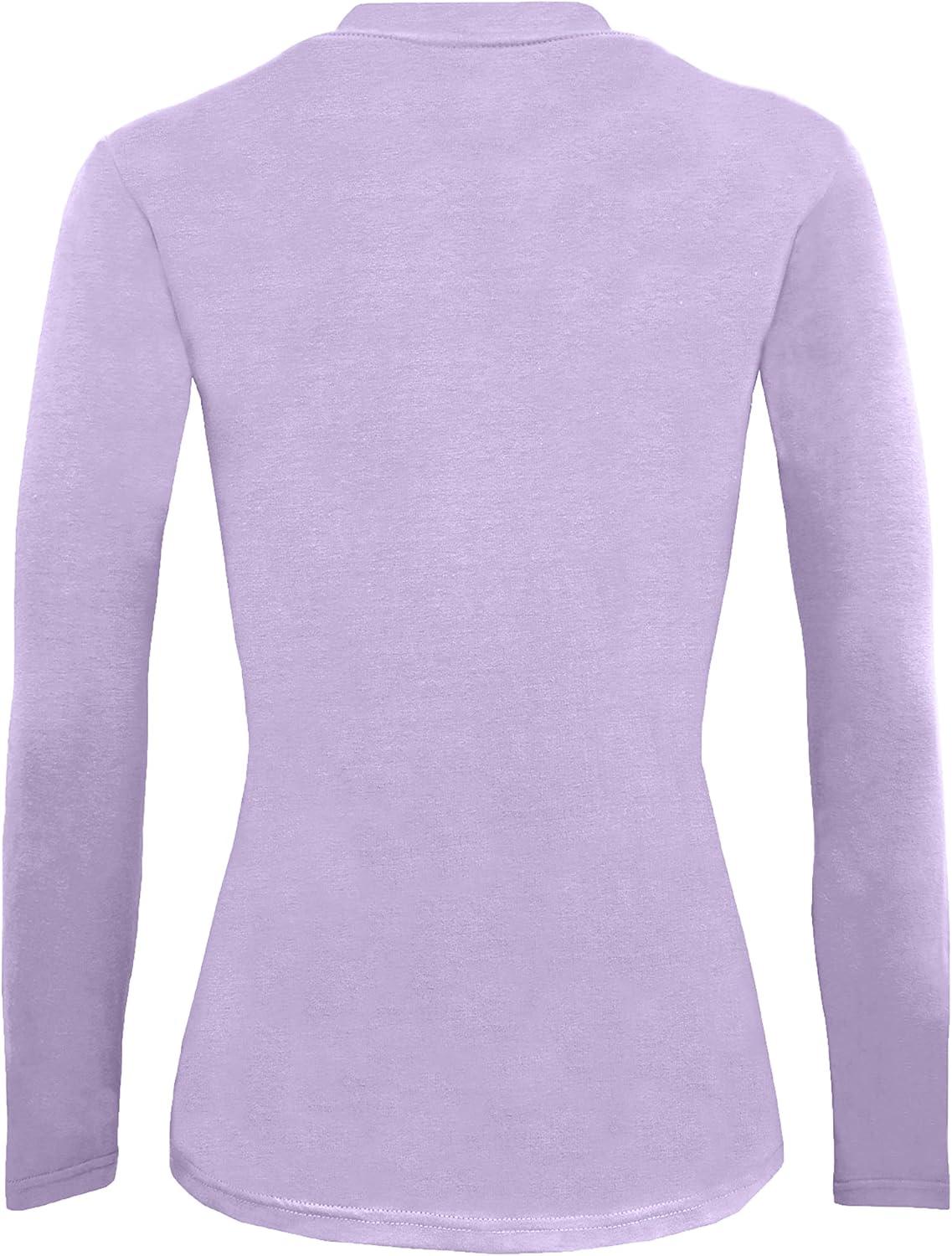 imageNatural Uniforms Womens Under Scrub Tee Crew Neck Long Sleeve TShirt Pack of 2 Multi Pack of 2Lavender