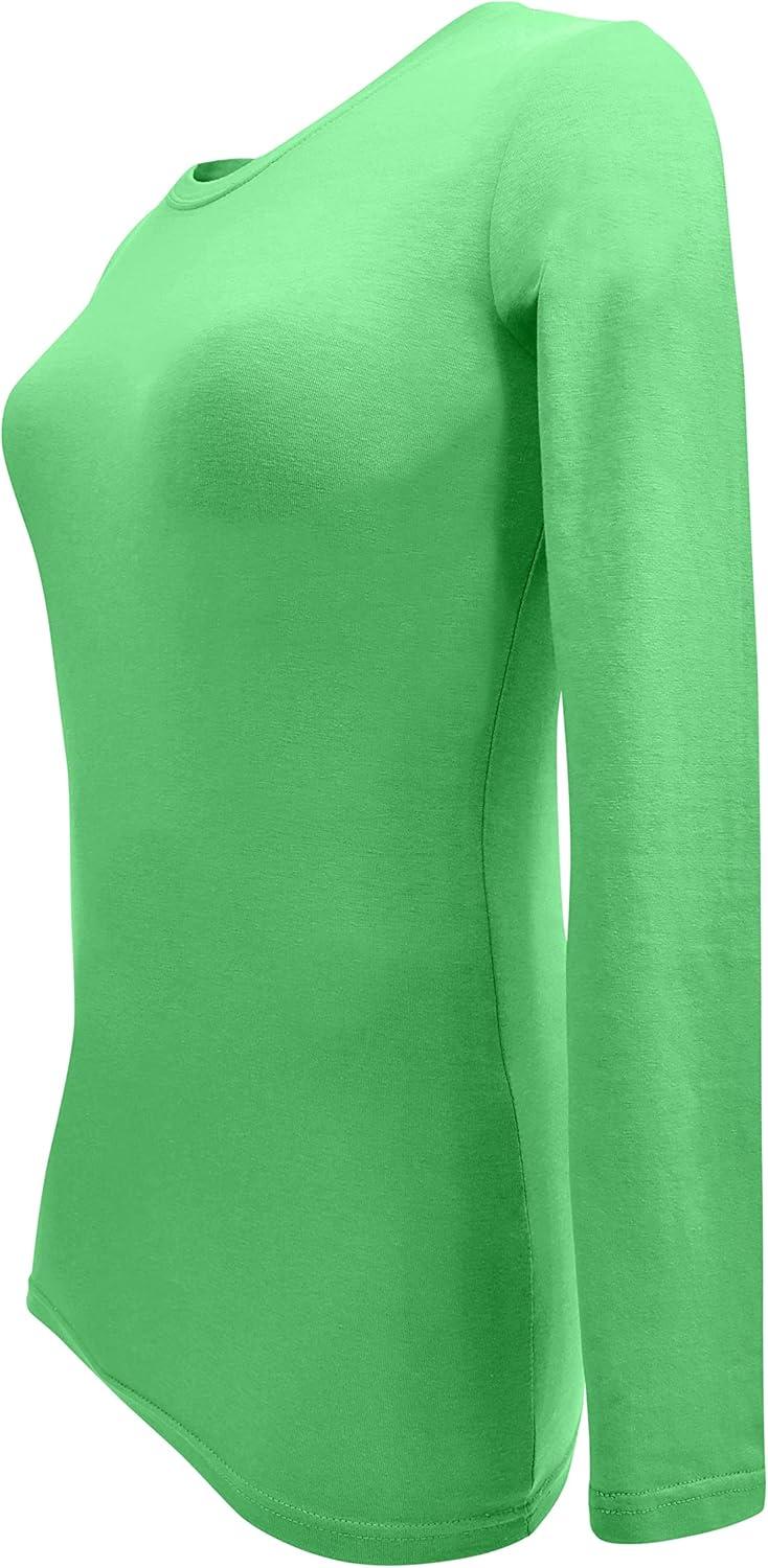 imageNatural Uniforms Womens Under Scrub Tee Crew Neck Long Sleeve TShirt Pack of 2 Multi Pack of 2Light Green