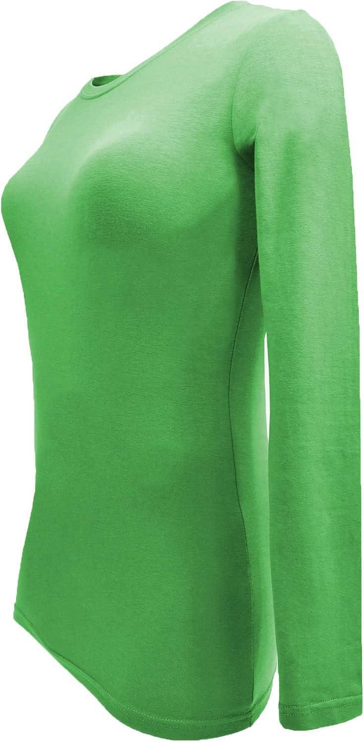 imageNatural Uniforms Womens Under Scrub Tee Crew Neck Long Sleeve TShirt Pack of 2 Multi Pack of 2Lime Green