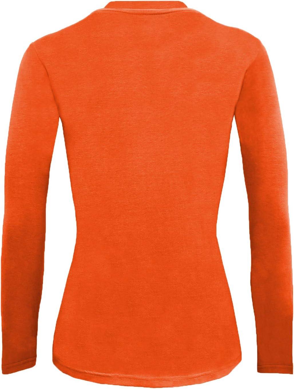 imageNatural Uniforms Womens Under Scrub Tee Crew Neck Long Sleeve TShirt Pack of 2 Multi Pack of 2Orange
