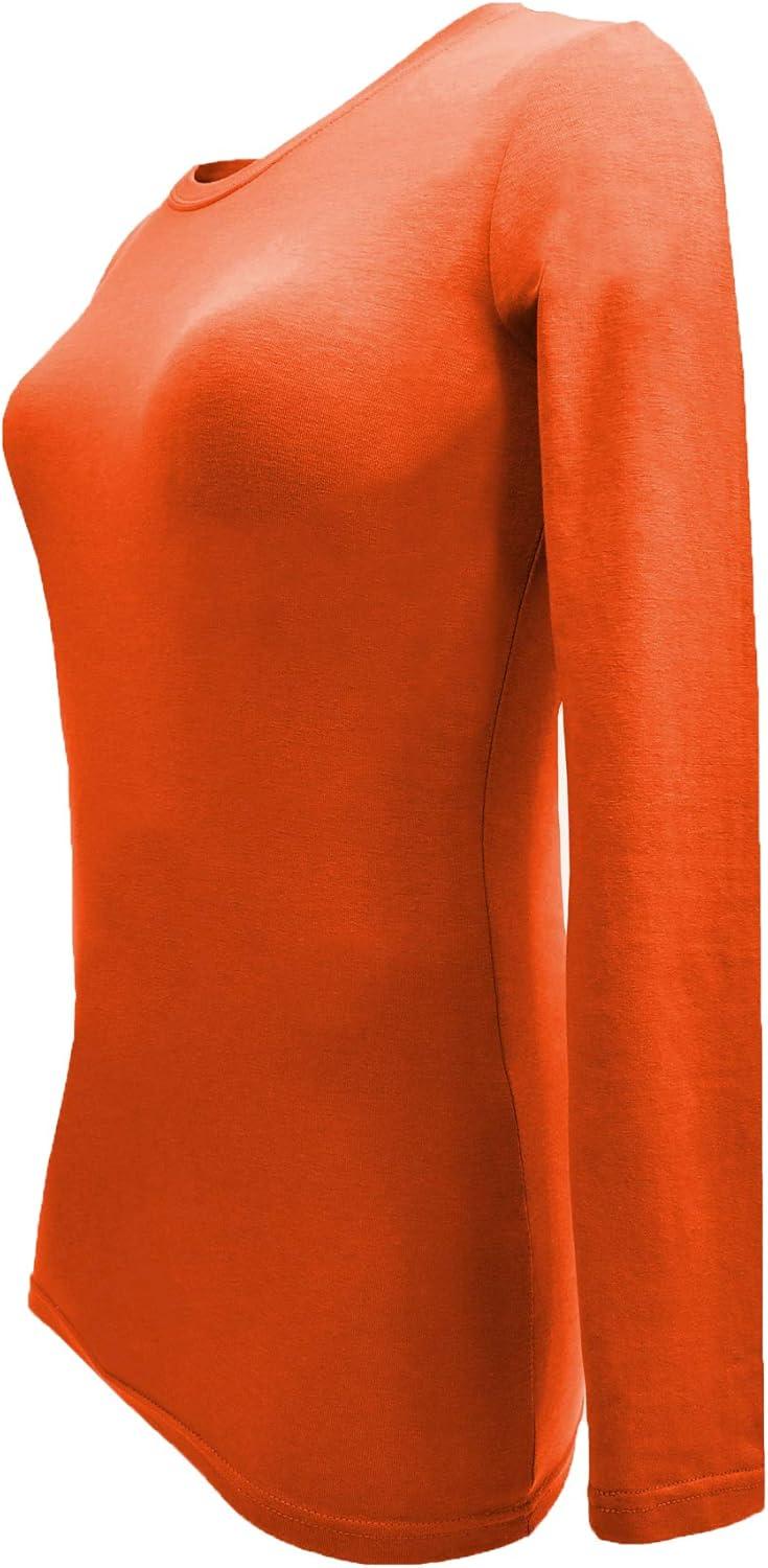 imageNatural Uniforms Womens Under Scrub Tee Crew Neck Long Sleeve TShirt Pack of 2 Multi Pack of 2Orange