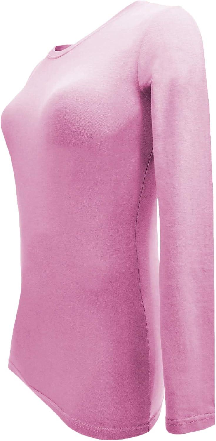 imageNatural Uniforms Womens Under Scrub Tee Crew Neck Long Sleeve TShirt Pack of 2 Multi Pack of 2Pink