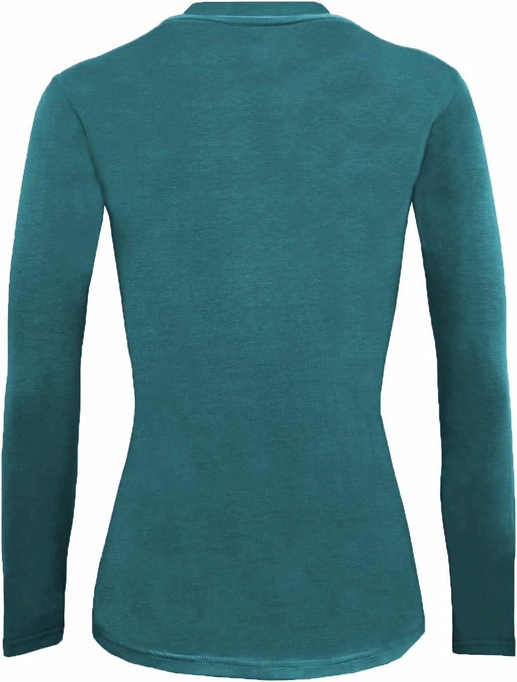 imageNatural Uniforms Womens Under Scrub Tee Crew Neck Long Sleeve TShirt Pack of 2 Multi Pack of 2Teal
