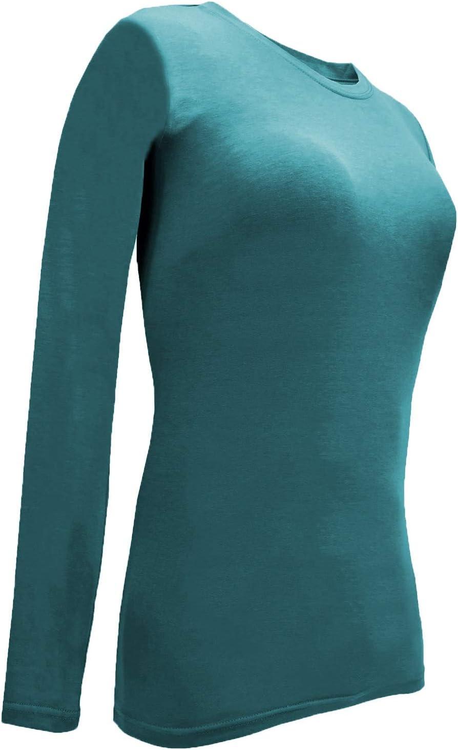 imageNatural Uniforms Womens Under Scrub Tee Crew Neck Long Sleeve TShirt Pack of 2 Multi Pack of 2Teal