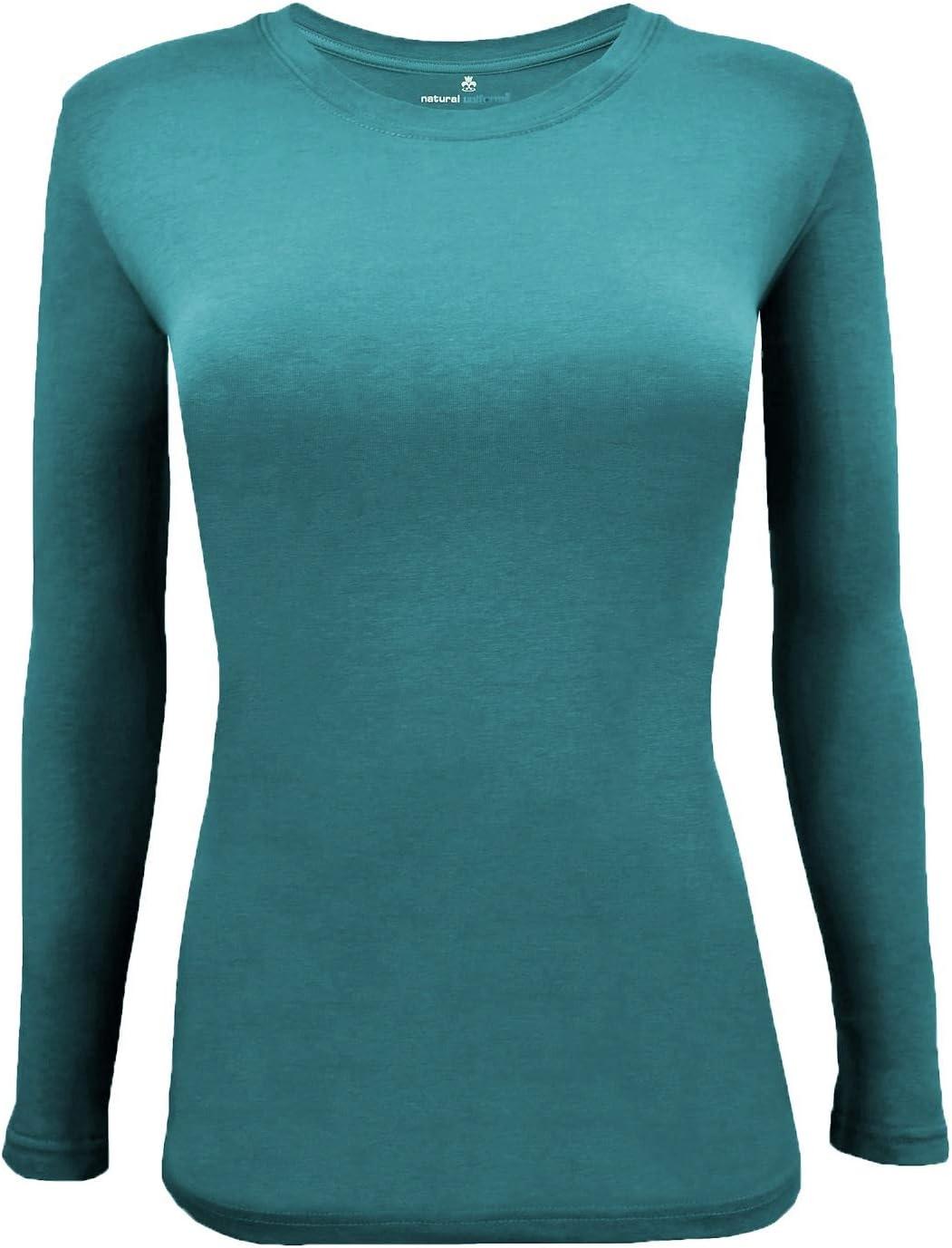 imageNatural Uniforms Womens Under Scrub Tee Crew Neck Long Sleeve TShirt Pack of 2 Multi Pack of 2Teal