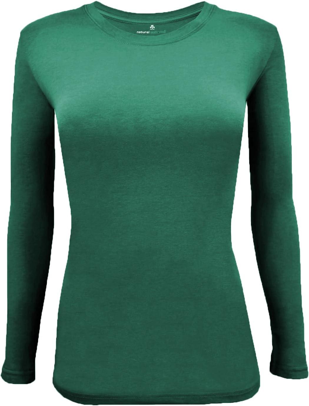 imageNatural Uniforms Womens Under Scrub Tee Crew Neck Long Sleeve TShirt Pack of 2 Multi Pack of 2True Hunter Green