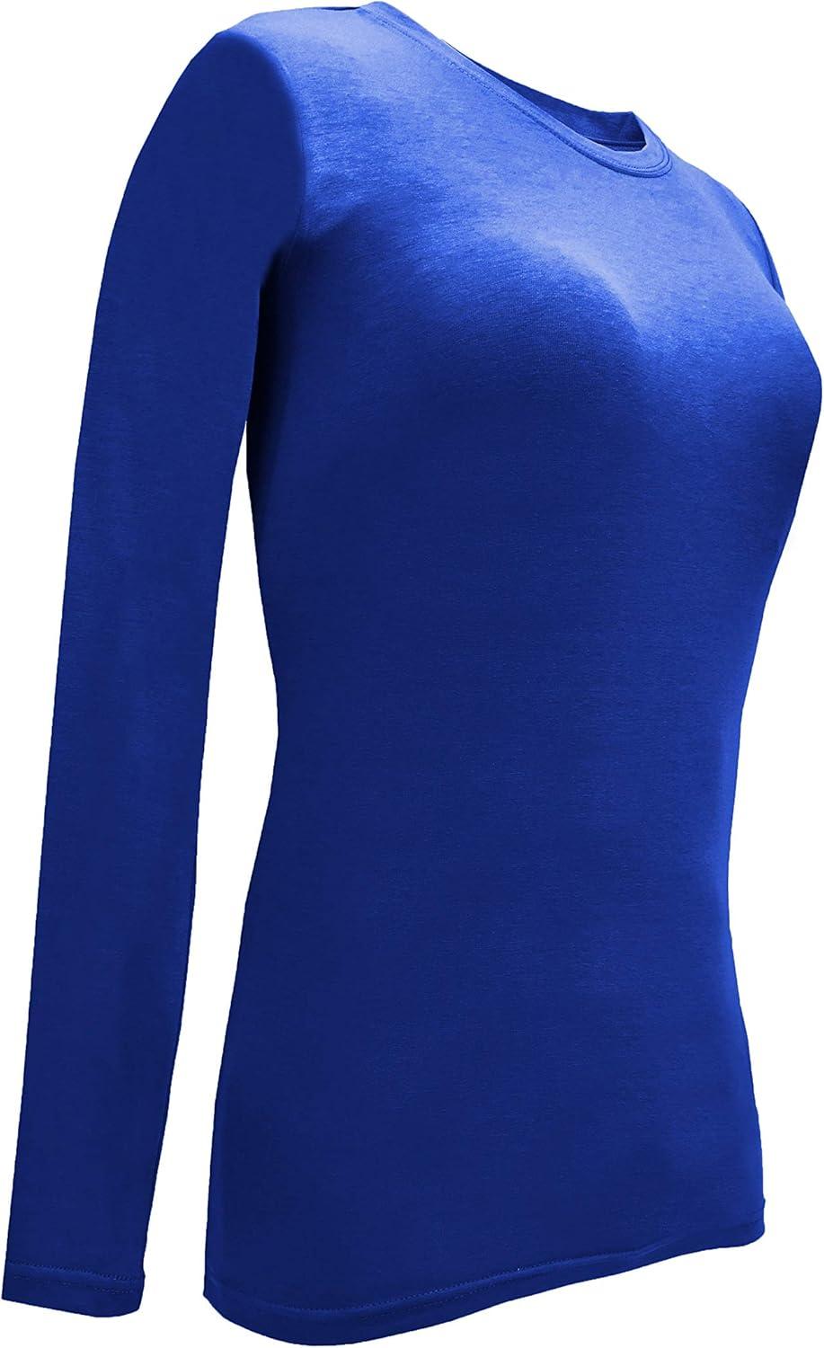 imageNatural Uniforms Womens Under Scrub Tee Crew Neck Long Sleeve TShirt Pack of 2 Multi Pack of 2True Royal Blue