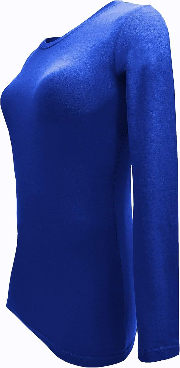 imageNatural Uniforms Womens Under Scrub Tee Crew Neck Long Sleeve TShirt Pack of 2 Multi Pack of 2True Royal Blue