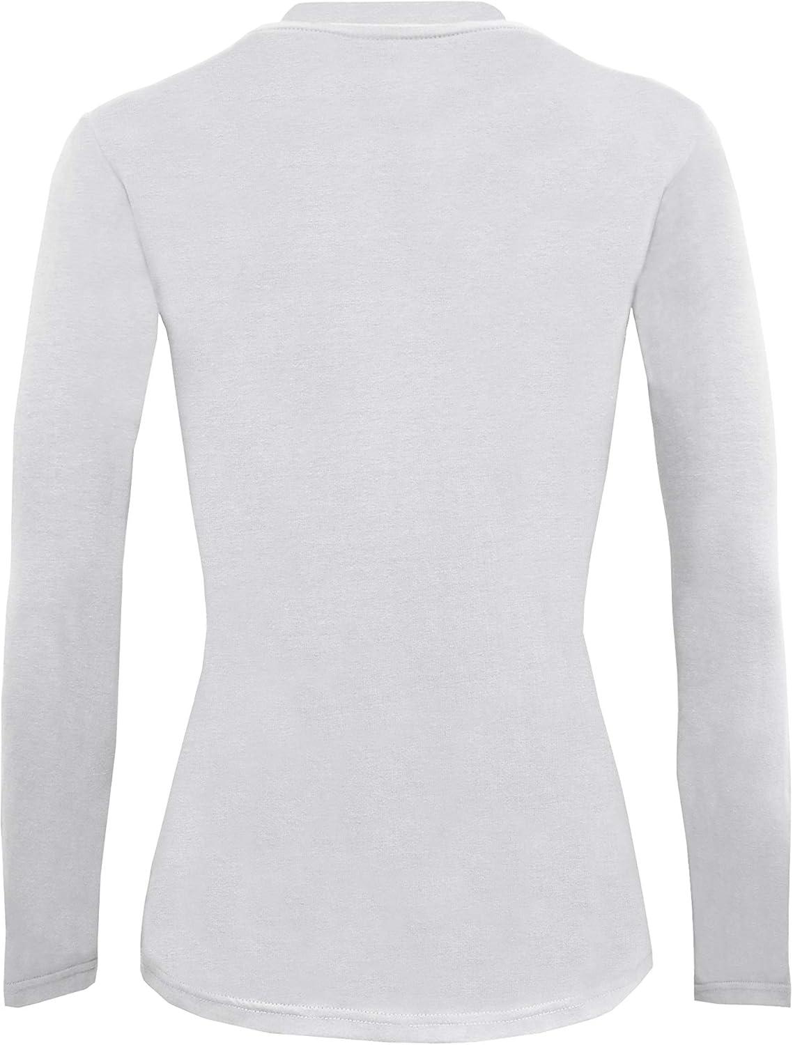 imageNatural Uniforms Womens Under Scrub Tee Crew Neck Long Sleeve TShirt Pack of 2 Multi Pack of 2White