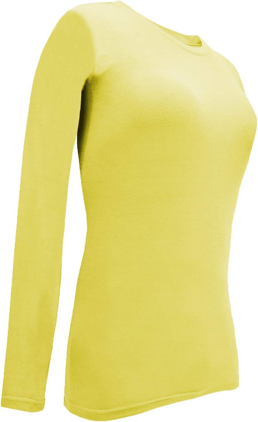 imageNatural Uniforms Womens Under Scrub Tee Crew Neck Long Sleeve TShirt Pack of 2 Multi Pack of 2Yellow