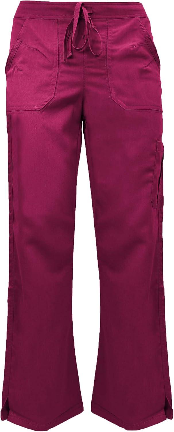 imageSoft Premium Professional WorkWear 2 Pocket Cross Over Tunic Top and Pant Set 81199118Burgundy