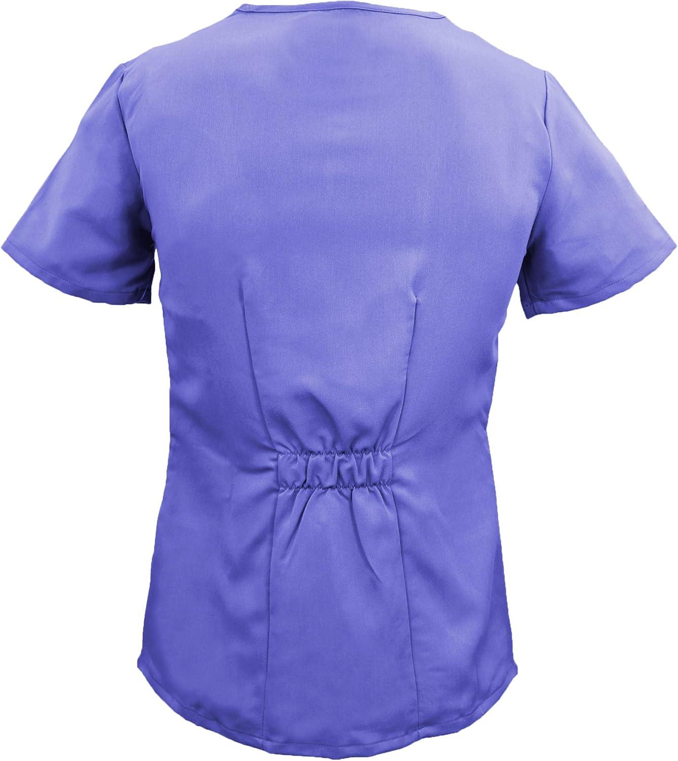 imageSoft Premium Professional WorkWear 2 Pocket Cross Over Tunic Top and Pant Set 81199118Ceil Blue