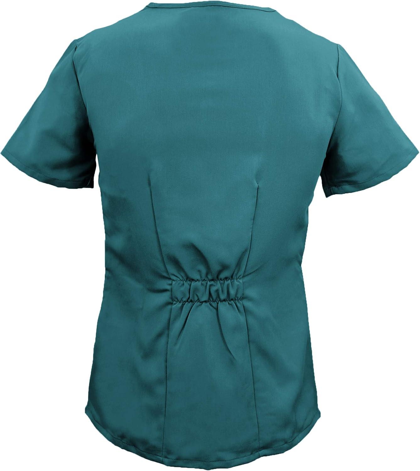 imageSoft Premium Professional WorkWear 2 Pocket Cross Over Tunic Top and Pant Set 81199118Teal