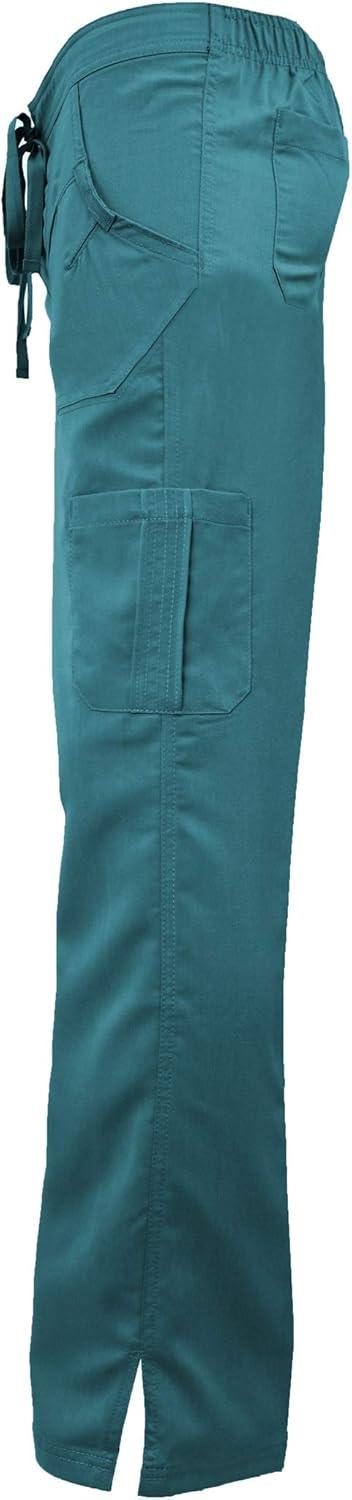 imageSoft Premium Professional WorkWear 2 Pocket Cross Over Tunic Top and Pant Set 81199118Teal