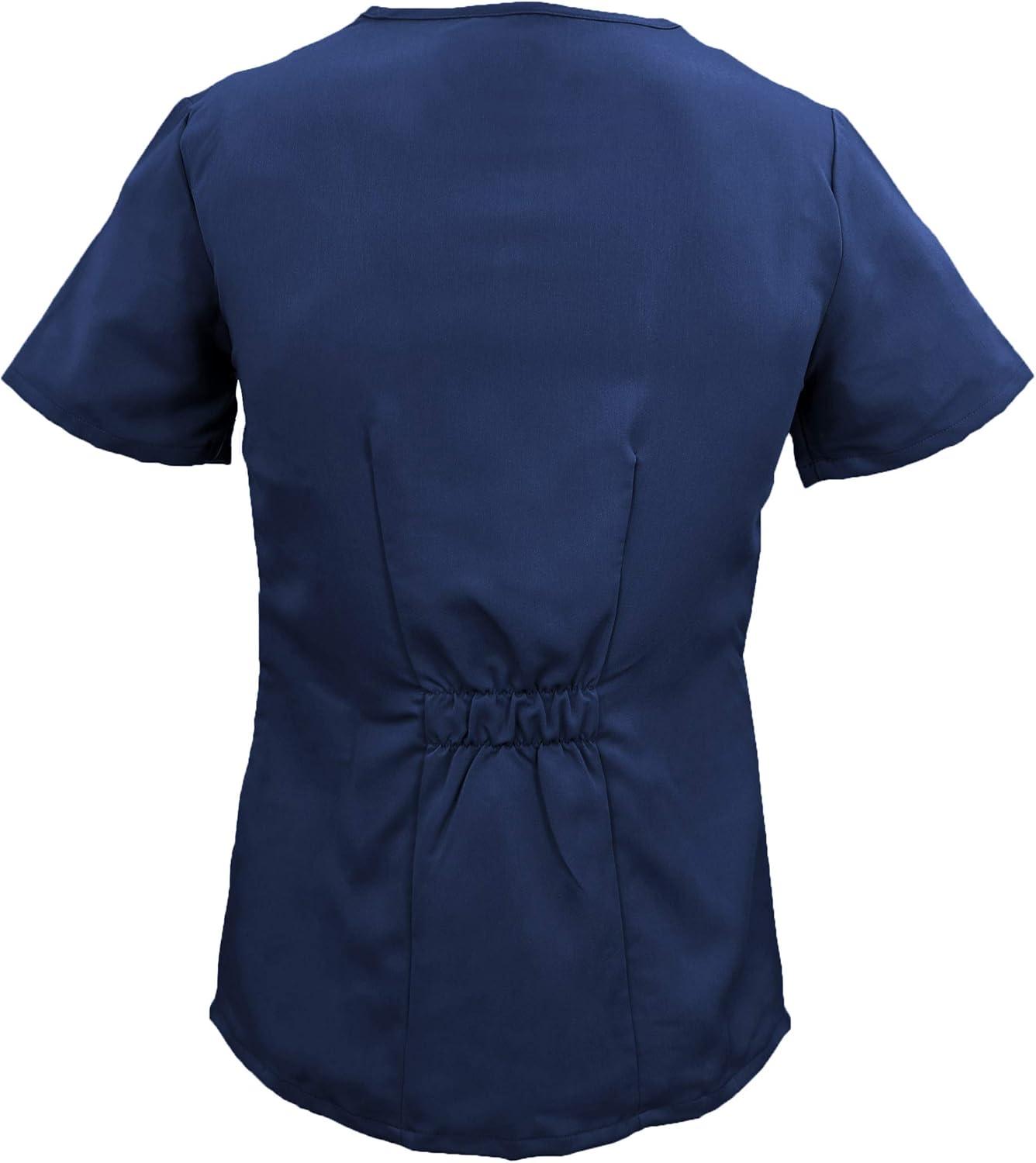 imageSoft Premium Professional WorkWear 2 Pocket Cross Over Tunic Top and Pant Set 81199118True Navy Blue