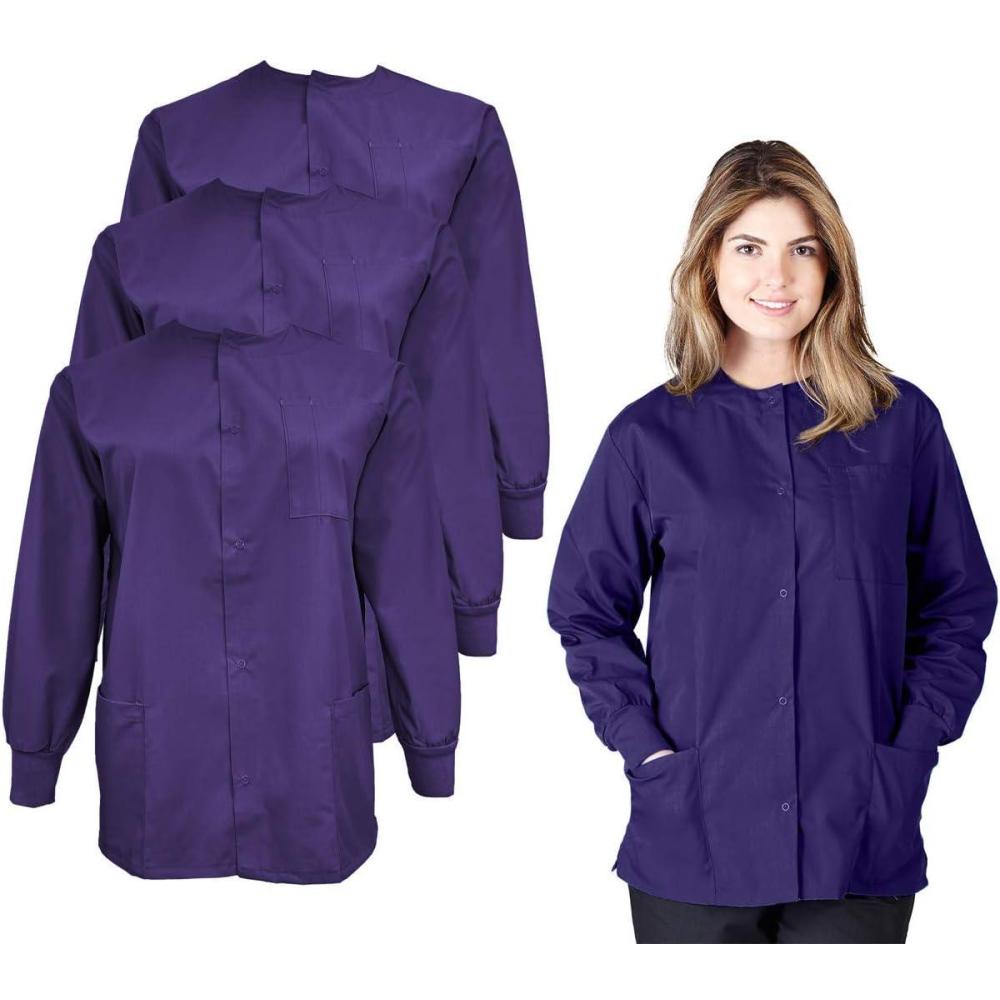 imageNatural Uniforms Womens Lightweight Warm Up Jacket Pack of 3 SetPurple
