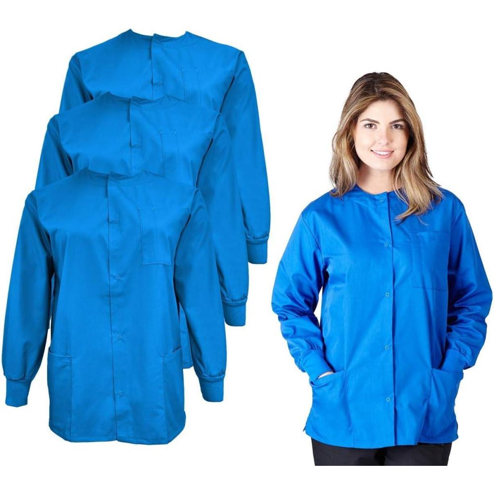 imageNatural Uniforms Womens Lightweight Warm Up Jacket Pack of 3 SetTrue Royal Blue