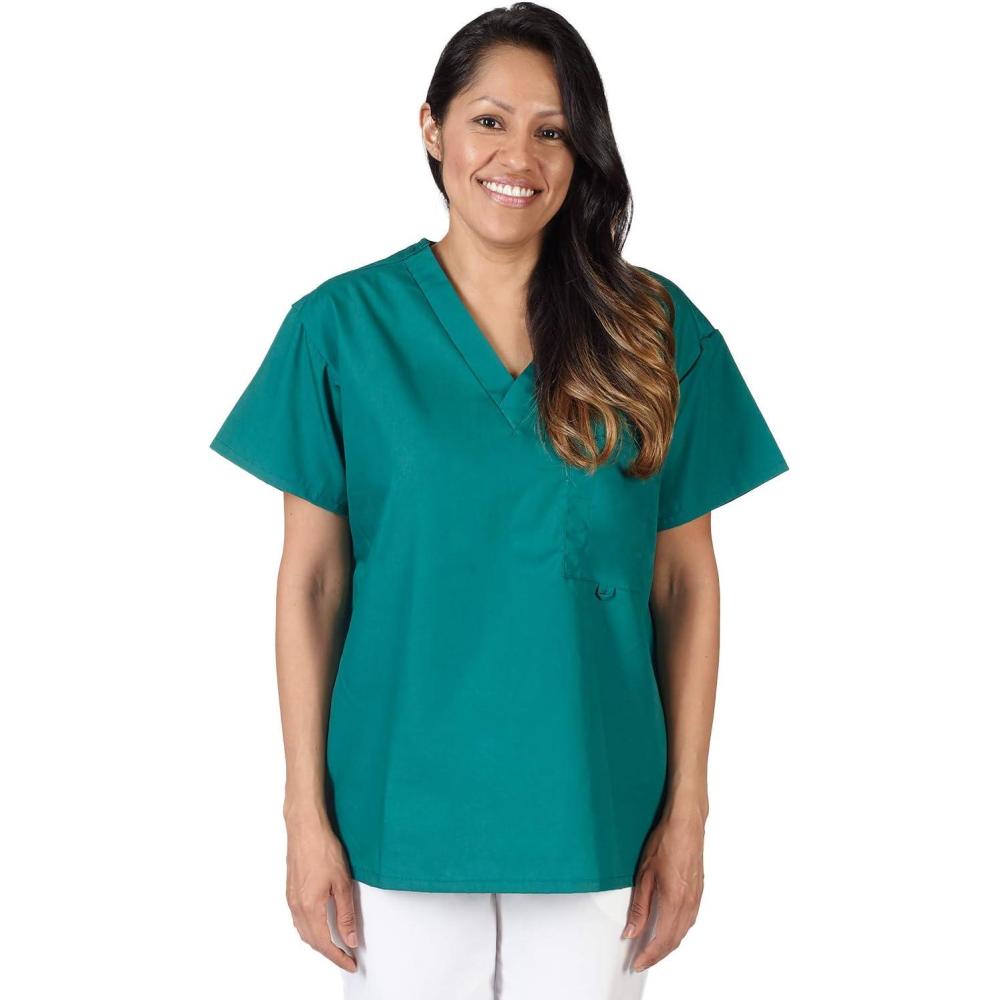 imageWomens Scrub Set Medical Scrub Top and Pant True Hunter Green 3XLarge