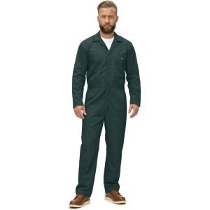 Natural Uniforms Mens Long Sleeve Zip Up Twill Coverall, Stain and Wrinkle Resistant(Hunter Green)