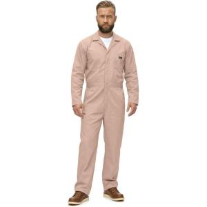Natural Uniforms Mens Long Sleeve Zip Up Twill Coverall, Stain and Wrinkle Resistant(Khaki)