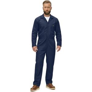 Natural Uniforms Mens Long Sleeve Zip Up Twill Coverall, Stain and Wrinkle Resistant(Navy)