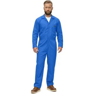 Natural Uniforms Mens Long Sleeve Zip Up Twill Coverall, Stain and Wrinkle Resistant(Royal Blue)