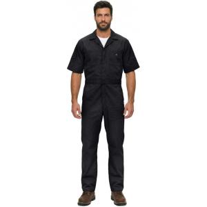 Natural Uniforms Mens Short Sleeve Zip Up Coverall, Stain and Wrinkle Resistant (Hunter Green, Medium)(Black)