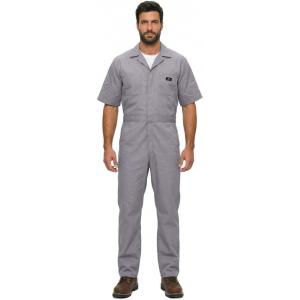 Natural Uniforms Mens Short Sleeve Zip Up Coverall, Stain and Wrinkle Resistant (Hunter Green, Medium)(Grey)