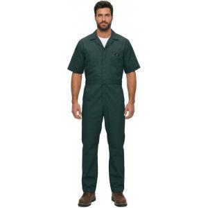 Natural Uniforms Mens Short Sleeve Zip Up Coverall, Stain and Wrinkle Resistant (Hunter Green, Medium)(Hunter Green Tall)