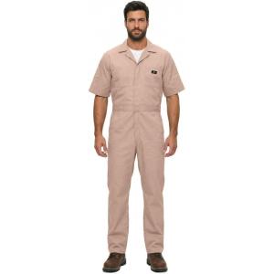 Natural Uniforms Mens Short Sleeve Zip Up Coverall, Stain and Wrinkle Resistant (Hunter Green, Medium)(Khaki)